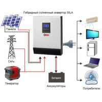 Гибридный солнечный инвертор SILA 5000M Plus 48В 140А MPPT
