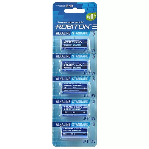 Элемент питания ROBITON STANDARD R-LR1-0-BL5 LR1 (0% Hg) BL5 15713